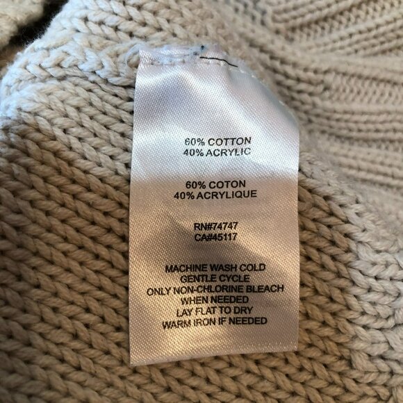 Natural Reflections Womens Size XL Beige Tan Sweater Hoodie Pullover Jacket - Picture 8 of 8